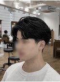 緩めフェザーパーマ×センターパート◎