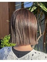 レリコ ニド(Relico-nid) 髪質改善30代40代大人可愛い切りっぱなしボブ×ベージュカラー