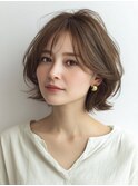 白髪ぼかし脱白髪染め似合わせショートボブ40代50代60代