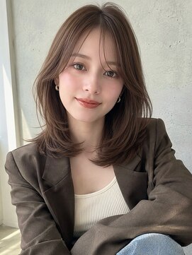 ノア 三宮店(NOA) 【NOA】小顔ワンカールミディアムレイヤー×顔まわりレイヤー
