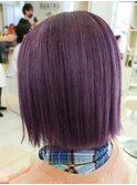 個性派パープル×ミニボブ