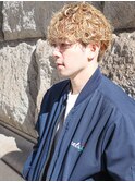 束感ツーブロックマッシュパーマウルフ波巻きスキンフェード248