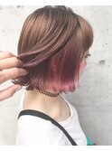 ボブ☆インナーカラーベビーピンク