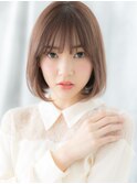 耳掛けも◎ミルクティーピンクツヤ髪ボブe小山20代30代40代