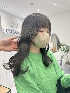 ジーナ 博多筑紫口(Zina) 【tama】韓国フェミニン顔周りカット&オリーブグレージュ