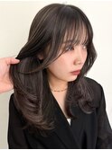 ハイライト白髪ぼかしダブルカラーインナーカラーショートボブ