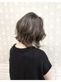 コントラストハイライトグレージュ/くびれヘア