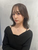 ロンドジェネルーズ 柏(Lond generous)&nbsp;ミニウルフレイヤーカット顔周り前髪韓国ミディアムロング/柏柏