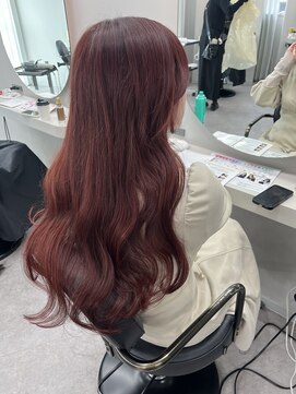 リッカ(LICCA) (licca内堀)レッドカラー×レイヤーカット×ロングカラー