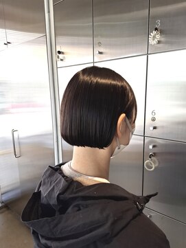 オーガニック リブ 川越(organic+live) ミニボブ×シースルーバング大人可愛い夏暗髪小顔カット