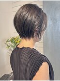 耳かけショートヘア伸ばしかけショートボブ小顔カット40代30代