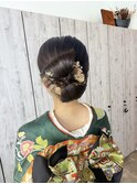 粋なリボンの和装アップ