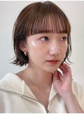 外ハネボブ×ベージュ