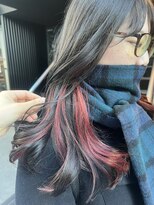 シュリット(schritt)&nbsp;ダークブラック×チェリーレッド　インナーカラー渋谷SERA