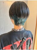 襟足インナーカラー×ハンサムショート