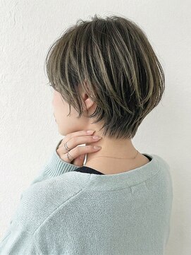 カバーヘア ブリス 北浦和(COVER HAIR bliss) 夏カラーブリーチなしオリーブベージュ/小顔丸みショートp北浦和