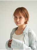 ハイベージュ×透け感ショート[新宿]