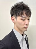 ラフマッシュツーブロック/メンズ/ショート/ひし形シルエット/眉