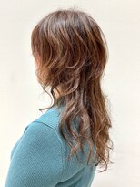 ヘアーライズ 池袋東口店(hair RISE)&nbsp;ロングウルフピンクグレージュシャドールーツ酸性デジタルパーマ
