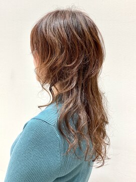 ヘアーライズ 池袋東口店(hair RISE) ロングウルフピンクグレージュシャドールーツ酸性デジタルパーマ