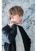 ハイトーン束感マッシュ/ハイトーンカラー/マッシュパーマ