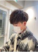 【翁長孝輔】メンズマッシュ×スパイラルパーマ/透明感ベージュ