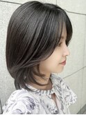 大人ショートボブ/くびれショート/白髪カバーハイライト