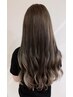 カット+Wカラー+トリートメント+最高級人毛エクステ60cm30本　本数変更可