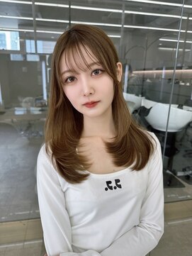 コア 銀座(COA) 黒髪/グレーベージュ/レイヤーロング/前髪パーマ/前髪カット銀座