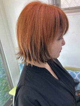 ヴェルデ(Verde) オレンジヘア ダブルカラー ハイトーン ケアブリーチ