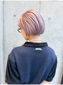 【MISATO】ホワイトピンクベージュ_ハイトーンカラー_ミニボブ