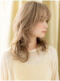 ハイトーンカラーモテ髪ひし形セミロングTc3大宮10代20代30代