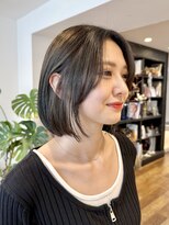 シアン ヘア デザイン(cyan hair design) 【cyan】タッセルボブ × ツヤ感たっぷり暗めグレージュ