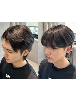 メンズ専用薬剤【縮毛矯正】で自然な仕上がり。髪質改善とカットで扱いやすい◎[表参道/縮毛矯正/髪質改善]