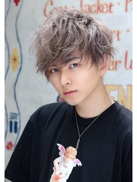 ネイビー(NAVY) ブリーチ 透明感カラー アッシュシルバーグレージュ