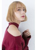 ミルクティベージュボブシースルーバングブロンド20代無造作307