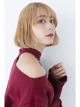 プライズ 池袋店(prize) ミルクティベージュボブシースルーバングブロンド20代無造作307