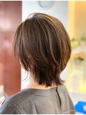 小顔/くびれ/外ハネ/レイヤーカット/ベージュ/30代40代50代