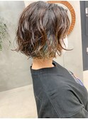 ボブ、パーマ、ニュアンスパーマ、ゆるいパーマ
