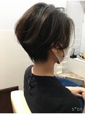 大人可愛い30代40代小顔前下がりマッシュショート