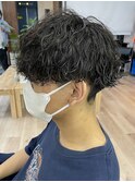 メンズマッシュ無造作パーマ波巻きスパイラルパーマ波巻きパーマ