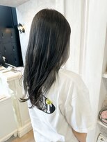 キャアリー(Caary)&nbsp;福山caaryケアブリーチインナーカラーグレージュ暗髪20代30代