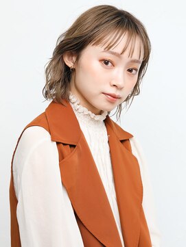 オンク 新宿(onk) 黒髪/グレーベージュ/レイヤーロング/前髪パーマ[新宿駅]