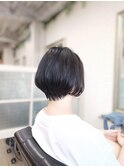 30代40代50代60代丸みショートボブ黒髪アッシュ大人可愛い