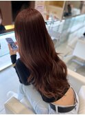艶髪/ピンクブラウン/ブリーチなし/韓国巻き/ロングレイヤー