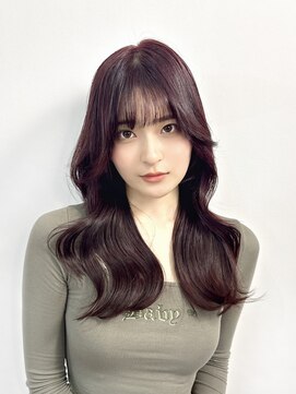 ハピネス 梅田茶屋町店(HAPPINESS) 韓国ヘアブリーチなしダブルカラーピンクラベンダー