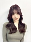 韓国ヘアブリーチなしダブルカラーピンクラベンダー