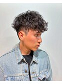 横浜スペインカールメンズパーママッシュツーブロックパーマヘア