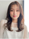くせ毛風カールイメチェンワイドバング外ハネセミロングレイヤー