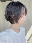 似合わせカットアースカラーのショートボブ